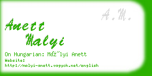 anett malyi business card